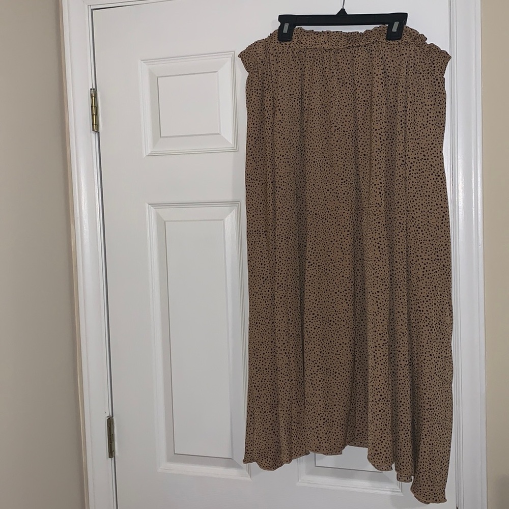 Dot Printed Chiffon Maxi Skirt